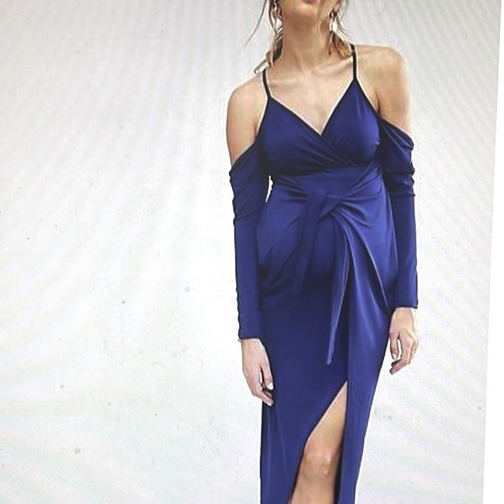 ASOS cold Shoulder wrap dress 14 - Picture 4 of 13